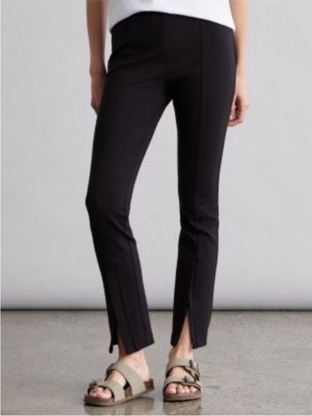 Elizabeth & James Black Ponte Zip-Cuff Super Skinny Pants XL